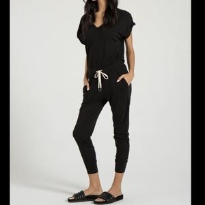 n:PHILANTHROPY Black Jumpsuit with White Drawstring